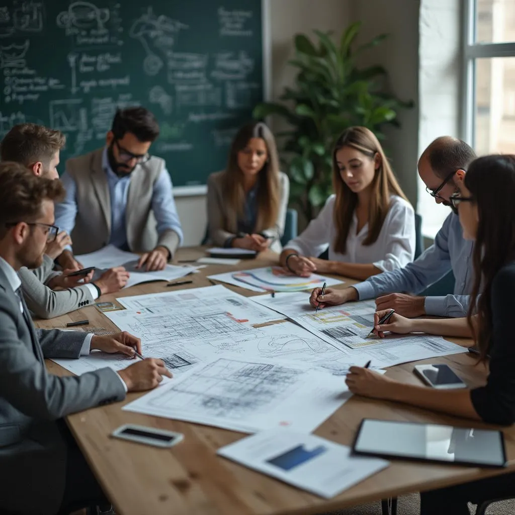 Equipo de consultoría trabajando en proyecto estratégico